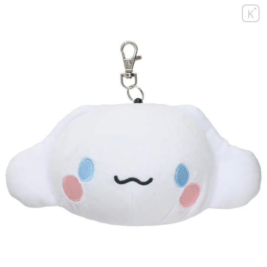 Japan Sanrio Face Pass Case Coin Case with Reel - Cinnamoroll : Toddler - 1