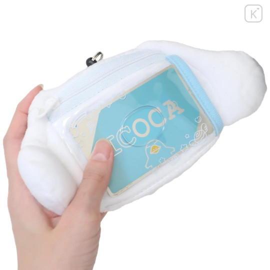 Japan Sanrio Face Pass Case Coin Case with Reel - Cinnamoroll : Toddler - 2