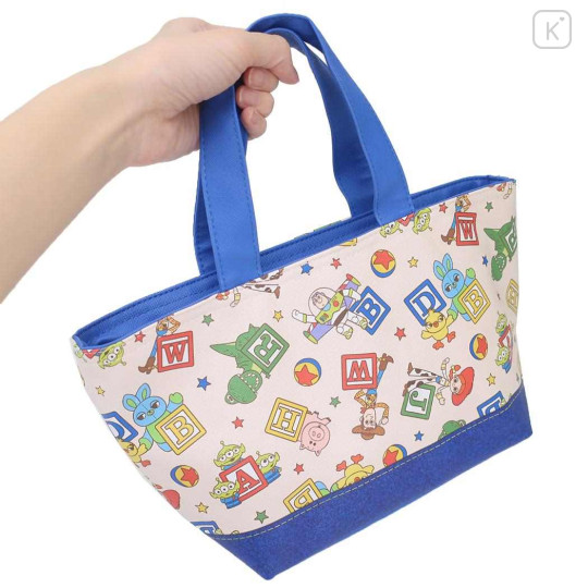 Japan Disney Insulated Cooler Lunch Bag - Toy Story : Beige Blue - 2