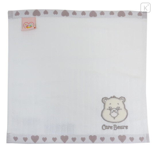 Japan Care Bears Mini Towel Jacquard Handkerchief - Sparkle Heart Bear - 1