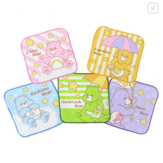 Japan Care Bears Petit Towel Handkerchief Set - Cheer Bedtime Good Luck Share Funshine - 1