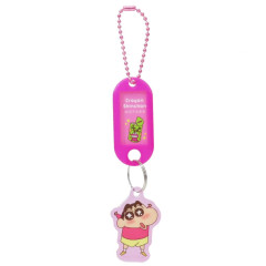Japan Crayon Shin-chan Acrylic Name Tag Keychain - Shinnosuke Nohara : Excited Pink