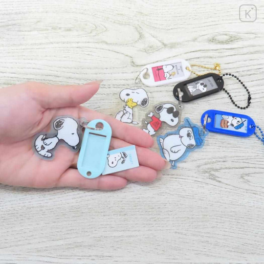Japan Peanuts Acrylic Name Tag Keychain - Snoopy : Light Blue - 2
