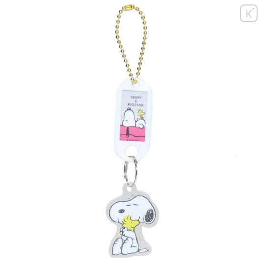 Japan Peanuts Acrylic Name Tag Keychain - Snoopy & Woodstock : Hug - 1