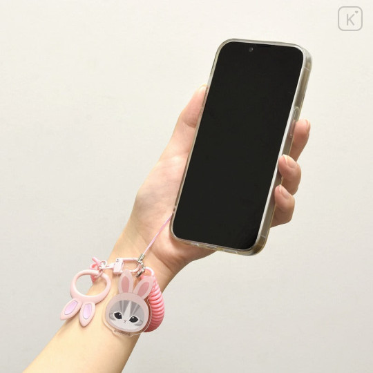 Japan Mofusand Multi-coil Spring Smartphone Strap Phone Charm - Rabbit Cat - 2