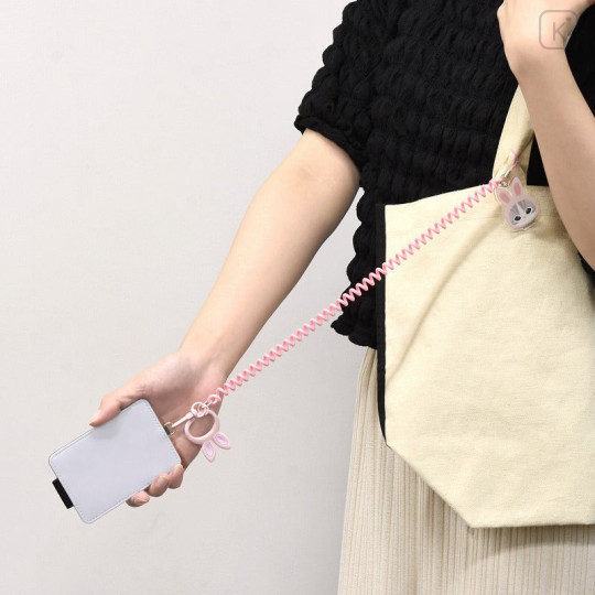 Japan Mofusand Multi-coil Spring Smartphone Strap Phone Charm - Rabbit Cat - 3