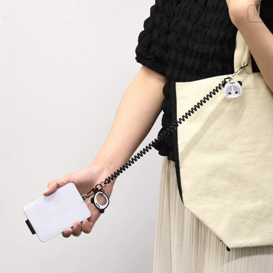 Japan Mofusand Multi-coil Spring Smartphone Strap Phone Charm - Panda Cat - 3