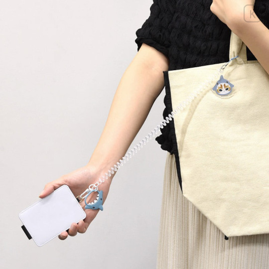 Japan Mofusand Multi-coil Spring Smartphone Strap Phone Charm - Shark Cat - 3