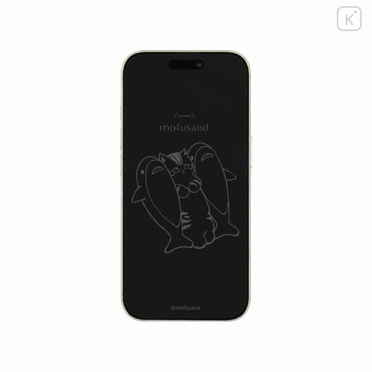 Japan Mofusand iPhone 16e / 16 / 15 / 15 Pro / 14 / 14 Pro / 13 / 13 Pro Glass Screen Protector - Shark Cat - 1