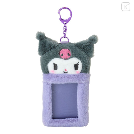 Japan Sanrio Original Fluffy Fabric Trading Card Holder - Kuromi : Enjoy Idol - 1