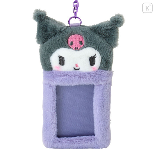 Japan Sanrio Original Fluffy Fabric Trading Card Holder - Kuromi : Enjoy Idol - 2