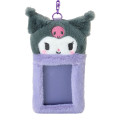 Japan Sanrio Original Fluffy Fabric Trading Card Holder - Kuromi : Enjoy Idol - 2