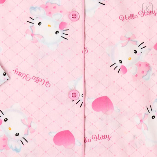 Japan Sanrio Broadcloth Shirt Pajamas (M) - Hello Kitty : Angel Pink - 4