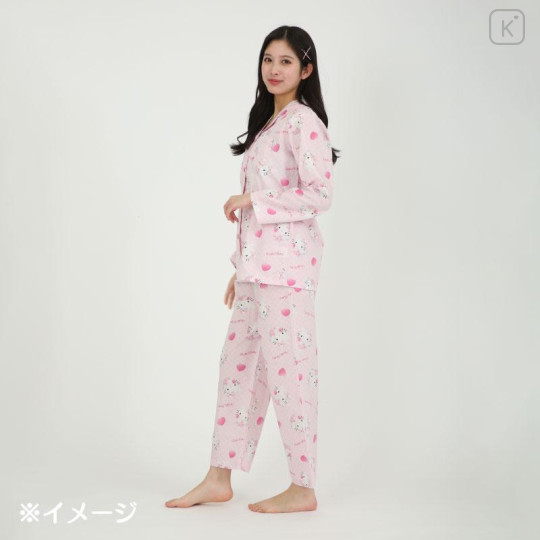Japan Sanrio Broadcloth Shirt Pajamas (M) - Hello Kitty : Angel Pink - 6