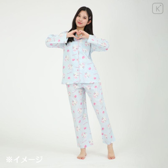 Japan Sanrio Broadcloth Shirt Pajamas (M) - Hello Kitty : Angel Light Blue - 5