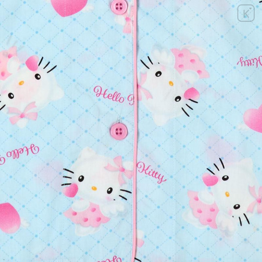 Japan Sanrio Broadcloth Shirt Pajamas (L) - Hello Kitty : Angel Light Blue - 4