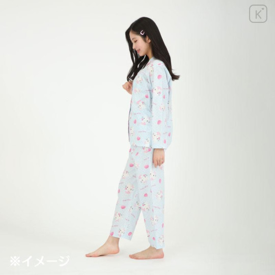 Japan Sanrio Broadcloth Shirt Pajamas (L) - Hello Kitty : Angel Light Blue - 6