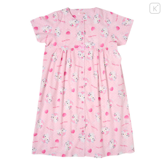 Japan Sanrio Short Sleeve Room Dress - Hello Kitty : Angel Pink - 1