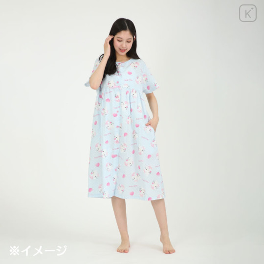Japan Sanrio Short Sleeve Room Dress - Hello Kitty : Angel Light Blue - 3