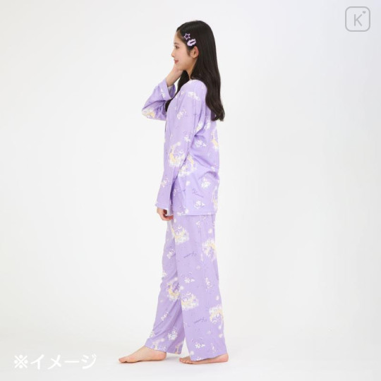 Japan Sanrio Shirt Pajamas (L) - Kuromi : Night Time - 6