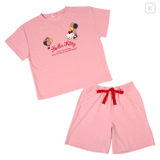 Japan Sanrio Short Sleeve T-shirt Loungewear (M) - Hello Kitty : Balloon - 1