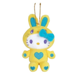 Japan Sanrio Mascot Holder - Hello Kitty : Colorful Bunny Collection Yellow