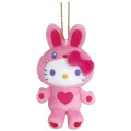 Japan Sanrio Mascot Holder - Hello Kitty : Colorful Bunny Collection Pink - 1