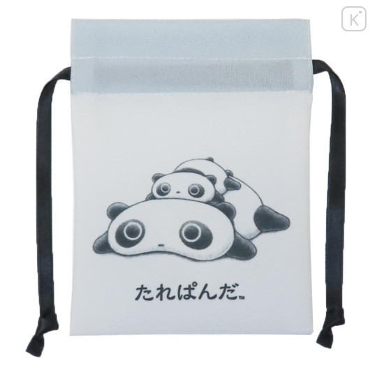 Japan San-X Mini Drawstring Pouch - Tarepanda : Light Grey - 1