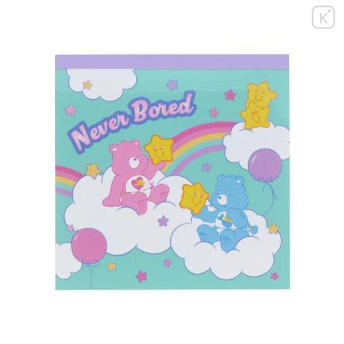 Japan Care Bears Square Memo - Never Bored - 1