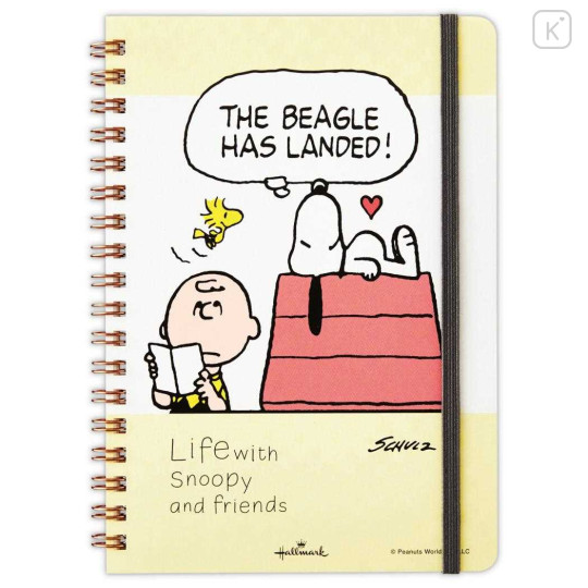 Japan Peanuts B6 Ring Notebook - Snoopy & Woodstock : Life with Snoopy and Friends Yellow - 1