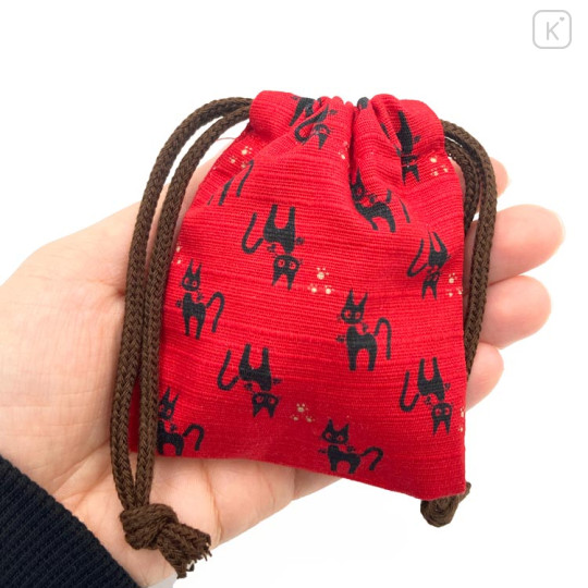Japan Ghibli Stamp With Drawstring Bag - Kiki's Delivery Service Jiji : Red Black - 3