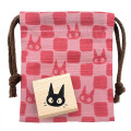 Japan Ghibli Stamp With Drawstring Bag - Kiki's Delivery Service Jiji : Face Red Pink - 1