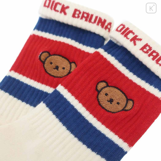 Japan Miffy Crew Socks - Boris : Colorful Beige Red Navy - 2
