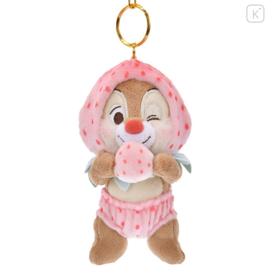 Japan Disney Store Plush Keychain - Dale : Strawberry Collection with Strawberry Scent - 2