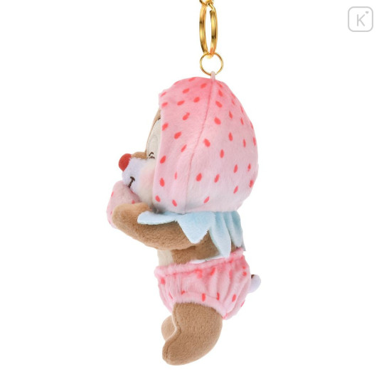 Japan Disney Store Plush Keychain - Dale : Strawberry Collection with Strawberry Scent - 3