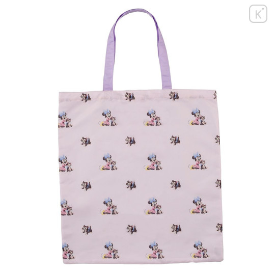 Japan Disney Store Eco Shopping Bag - Minnie Mouse : Figaro Cat Watercolor Purple - 3