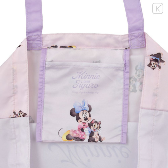 Japan Disney Store Eco Shopping Bag - Minnie Mouse : Figaro Cat Watercolor Purple - 8