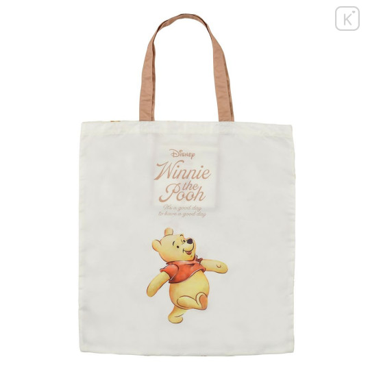 Japan Disney Store Eco Shopping Bag - Pooh : Watercolor Happy - 2