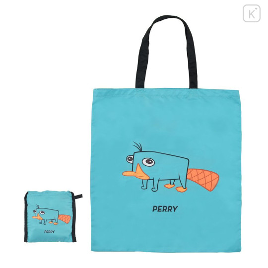 Japan Disney Store Eco Shopping Bag - Perry the Platypus : Turquoise - 1