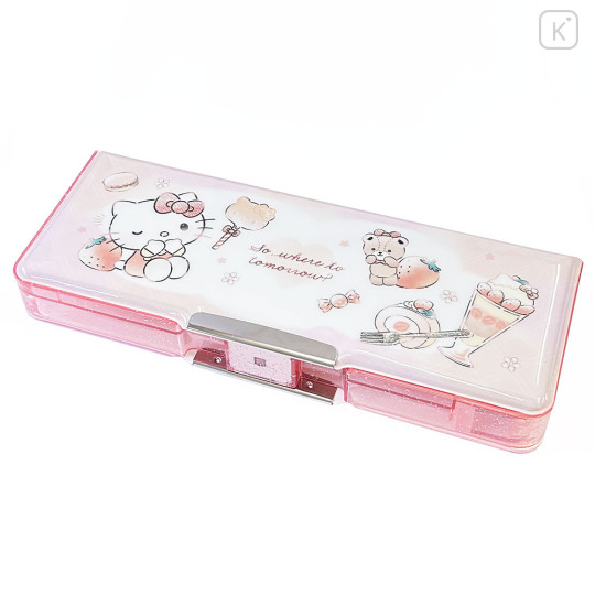 Japan Sanrio Double-sided Pencil Case - Hello Kitty : Tiny Chum Dessert - 2