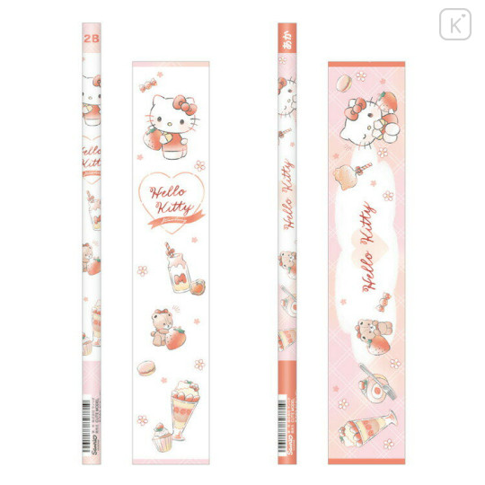 Japan Sanrio 2B & Red Pencil 12pcs Set - Hello Kitty : Tiny Chum Dessert - 2