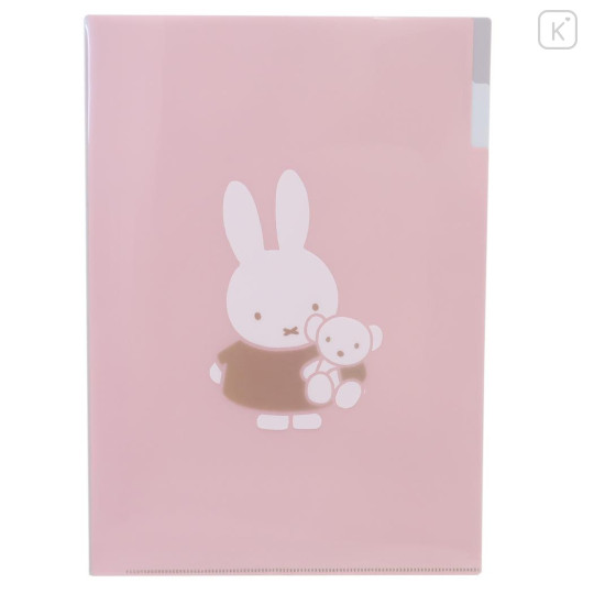 Japan Miffy A4 Clear File Folder - Miffy : Favourite Bear Pink - 1