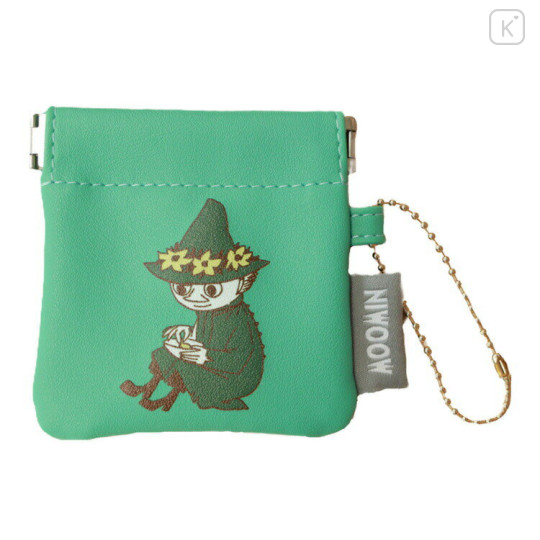 Japan Moomin Mini Squeeze Pinch Pouch - Snufkin : Green - 1