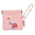 Japan Moomin Mini Squeeze Pinch Pouch - Little My : Light Pink Flower - 1