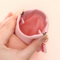 Japan Moomin Mini Squeeze Pinch Pouch - Little My : Light Pink Flower - 3