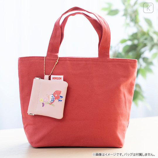 Japan Moomin Mini Squeeze Pinch Pouch - Little My : Light Pink Flower - 4