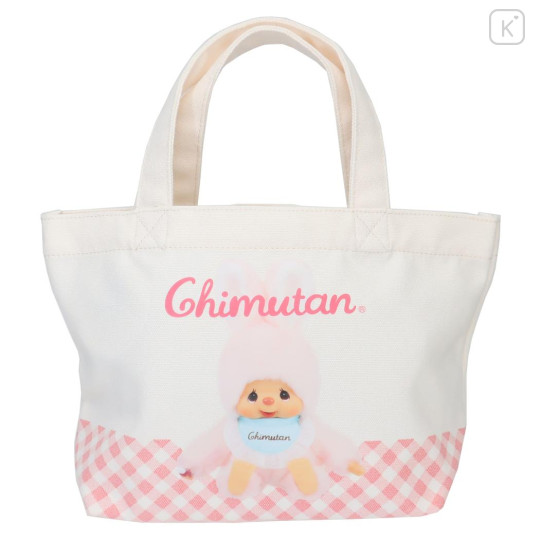 Japan Monchhichi Mini Tote Bag - Chimutan Gingham Pink - 1