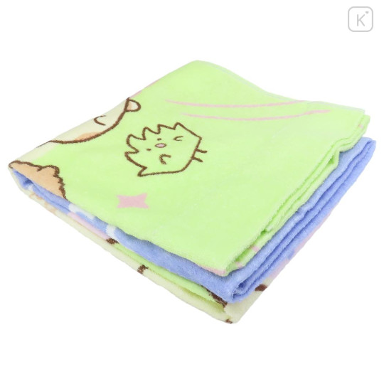 Japan San-X Blanket - Sumikko Gurashi : Mysterious Friends Green Purple - 3