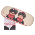 Japan Monchhichi Glasses Case - Orange Ghingam - 1