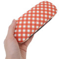 Japan Monchhichi Glasses Case - Orange Ghingam - 3